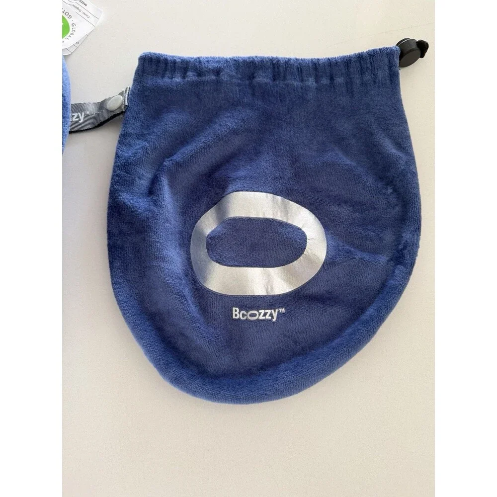 BCOZZY 8-12 Y/O Kids Travel Neck Pillow for Car & Airplane, navy blue (medium)